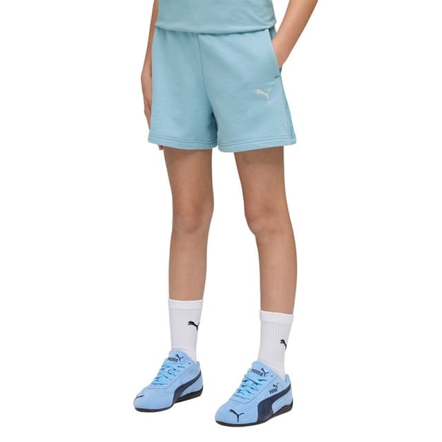 Шорты детские Puma ESS TAPE High Waist Shorts TR G голубые 69249047