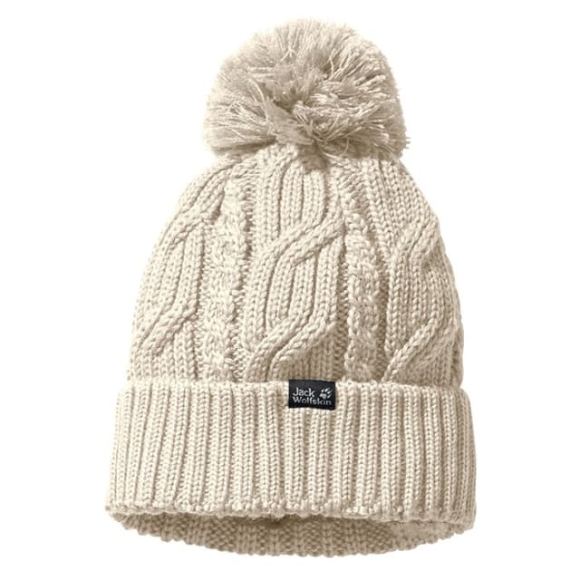 Шапка унисекс Jack Wolfskin STORMLOCK POMPOM BEANIE бежевая 1905091-5045