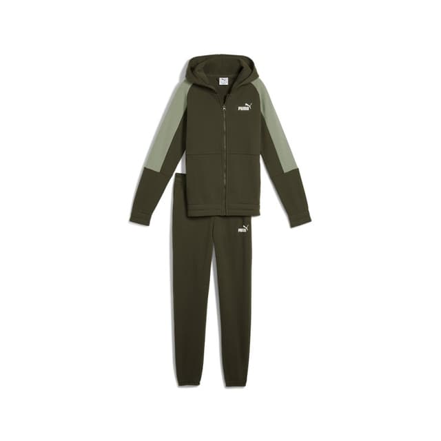 Костюм детский Puma ESS BLOCK Hooded Full-Zip Sweat Suit FL хаки 68972470
