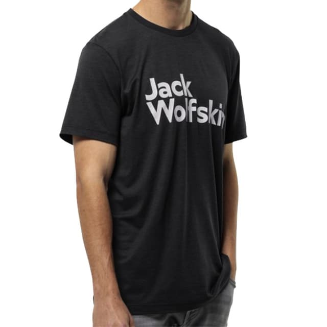 Футболка чоловіча Jack Wolfskin BRAND T M чорна 1809771-6000