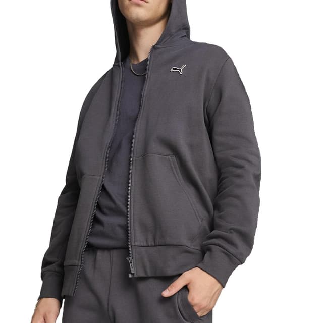 Толстовка мужская Puma BETTER ESSENTIALS Full-Zip Hoodie FL серая 67681569