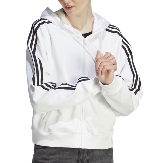 Толстовка женская Adidas W 3S FT FZ S HD белая IK8387