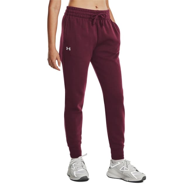 Брюки женские Under Armour UA Rival Fleece Jogger бордовые 1379438-600