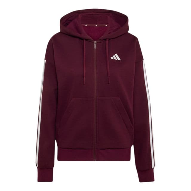 Толстовка жіноча Adidas W 3S FL FZ HD бордова KF6270