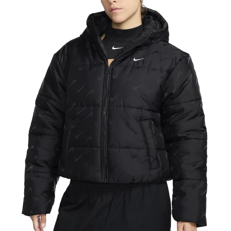 Куртка жіноча Nike W NSW TF SNFL NK CLSC PFR AOP чорна FV7941-010 — Sport City Куртка жіноча Nike W NSW TF SNFL NK CLSC PFR AOP чорна FV7941-010