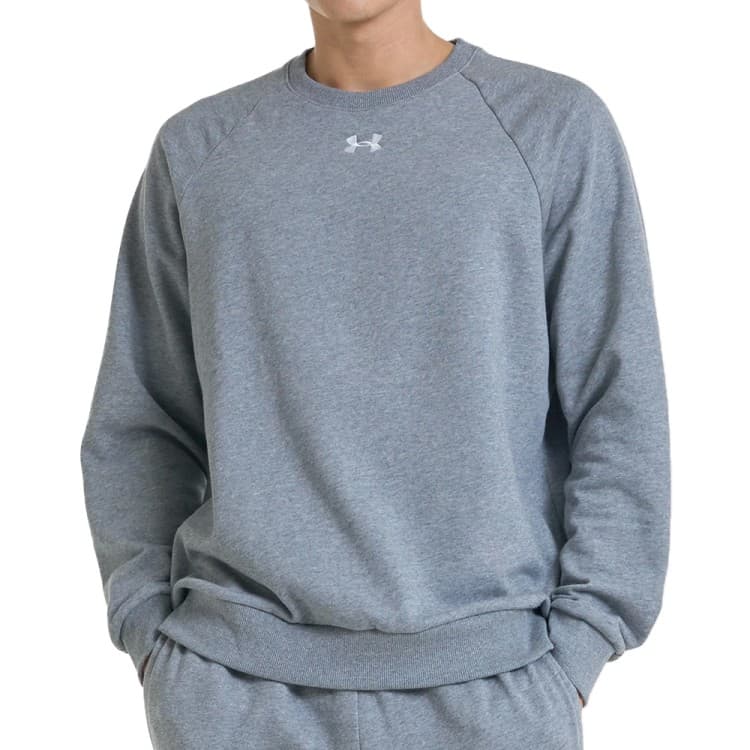 Толстовка мужская Under Armour UA Rival Fleece Crew серая 1379755-025 — Sport City Толстовка мужская Under Armour UA Rival Fleece Crew серая 1379755-025