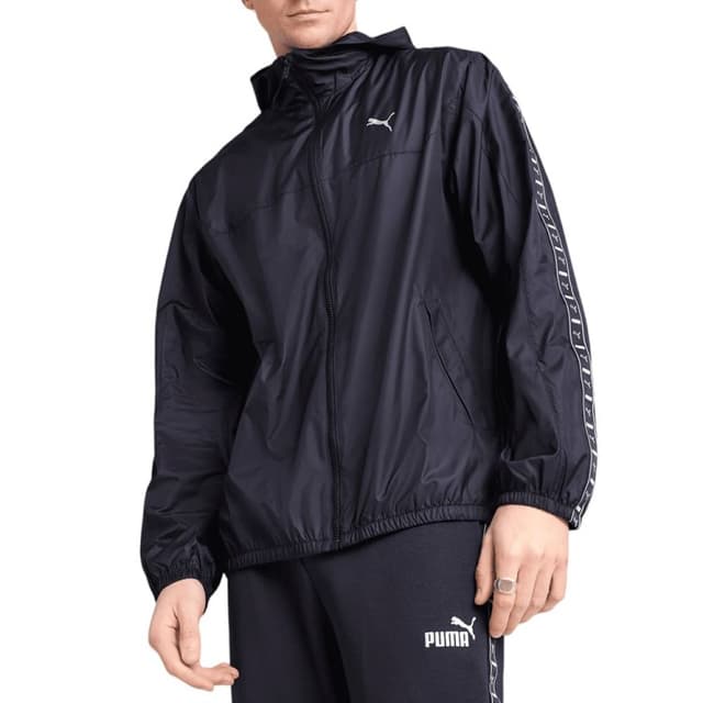 Ветровка мужская Puma ESS Tape Windbreaker черная 68462916 — Sport City Ветровка мужская Puma ESS Tape Windbreaker черная 68462916