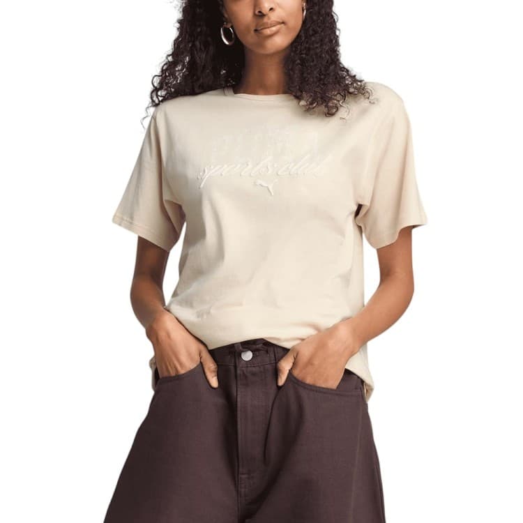 Футболка жіноча Puma CLASS Relaxed Tee бежева 68503187 — Sport City Футболка жіноча Puma CLASS Relaxed Tee бежева 68503187