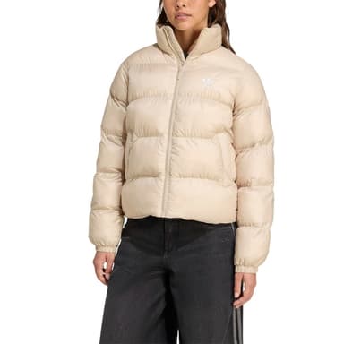 Куртка женская Adidas SHORT PUFFER бежевая JX2947 — Sport City Куртка женская Adidas SHORT PUFFER бежевая JX2947