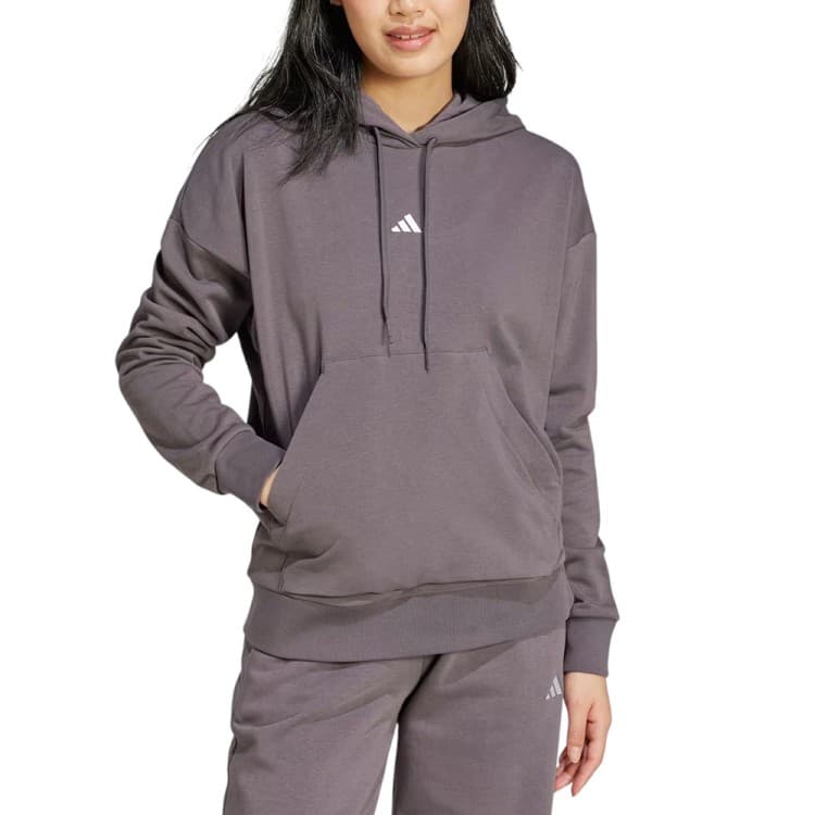 Толстовка женская Adidas W SL FT HD серая JD7997 — Sport City Толстовка женская Adidas W SL FT HD серая JD7997