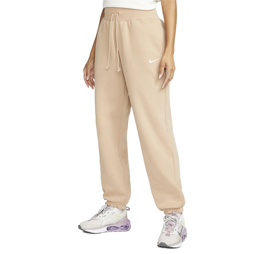 Брюки женские Nike W NSW PHNX FLC HR OS PANT бежевые DQ5887-200 изображение 1
