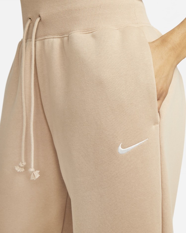 Брюки женские Nike W NSW PHNX FLC HR OS PANT бежевые DQ5887-200 изображение 4