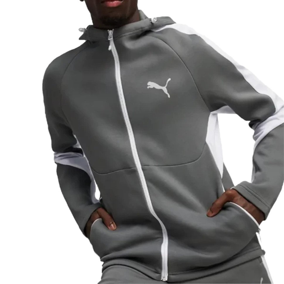 Толстовка чоловіча Puma EVOSTRIPE Full-Zip Hoodie DK графiтова 67899580 — фото 1