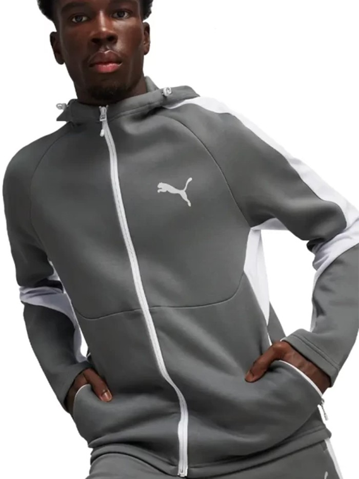 Толстовка чоловіча Puma EVOSTRIPE Full-Zip Hoodie DK графiтова 67899580 — фото 2