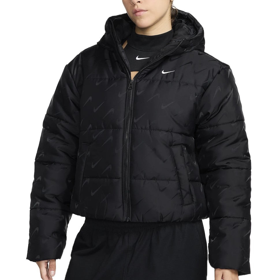 Куртка жіноча Nike W NSW TF SNFL NK CLSC PFR AOP чорна FV7941-010 изображение 1