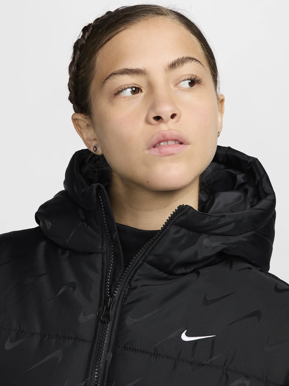 Куртка жіноча Nike W NSW TF SNFL NK CLSC PFR AOP чорна FV7941-010 — фото 5