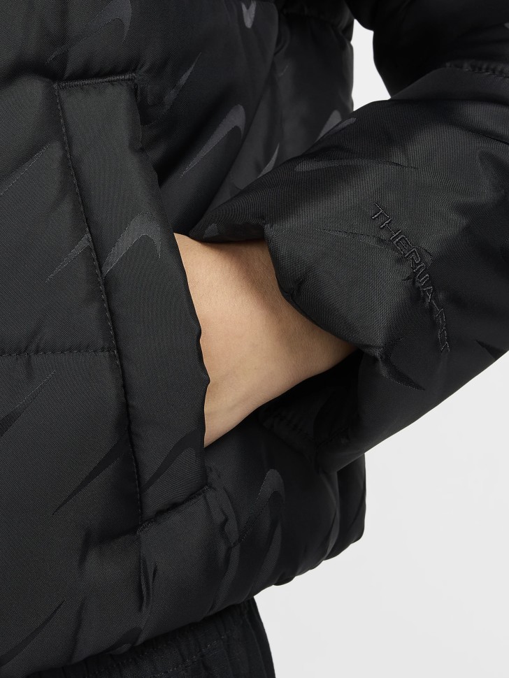 Куртка жіноча Nike W NSW TF SNFL NK CLSC PFR AOP чорна FV7941-010 изображение 6