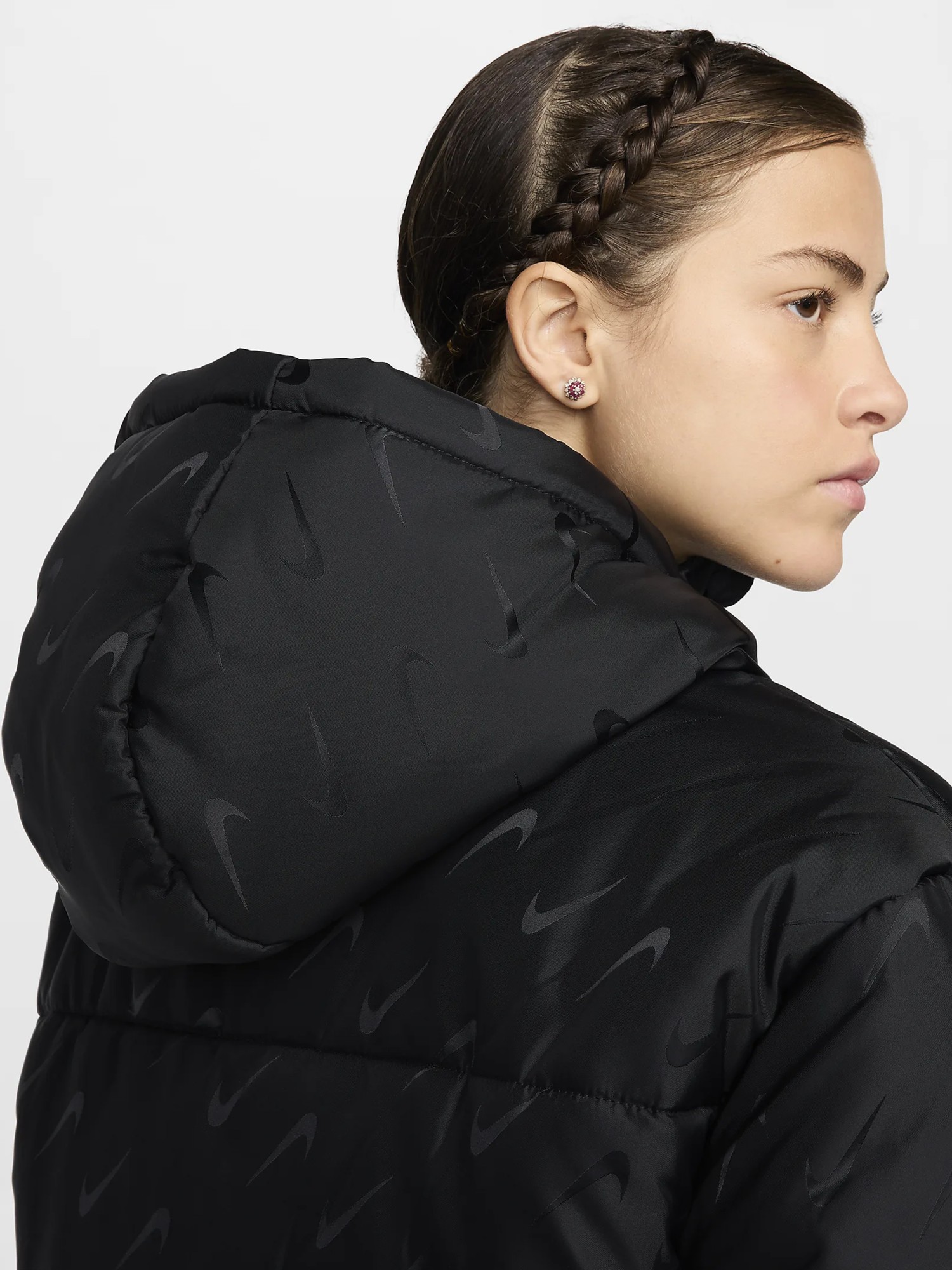 Куртка жіноча Nike W NSW TF SNFL NK CLSC PFR AOP чорна FV7941-010 изображение 7