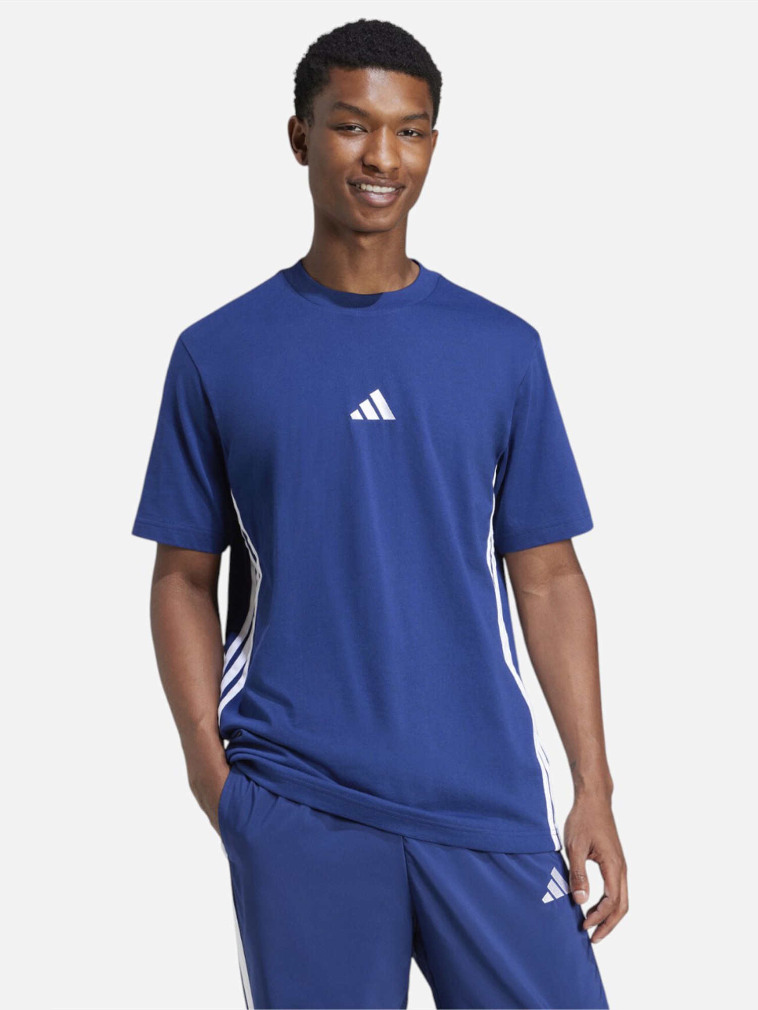 Футболка мужская Adidas M 3S SJ T синяя JE6399 изображение 2
