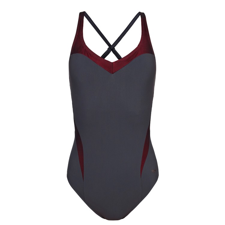 Жіночий купальник Arena W Isabel Light Cross Back One сірий 004713-590  изображение 1