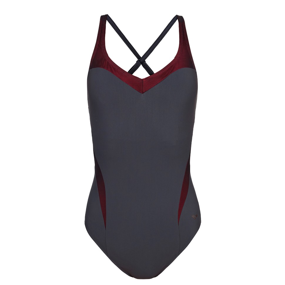 Жіночий купальник Arena W Isabel Light Cross Back One сірий 004713-590  изображение 1