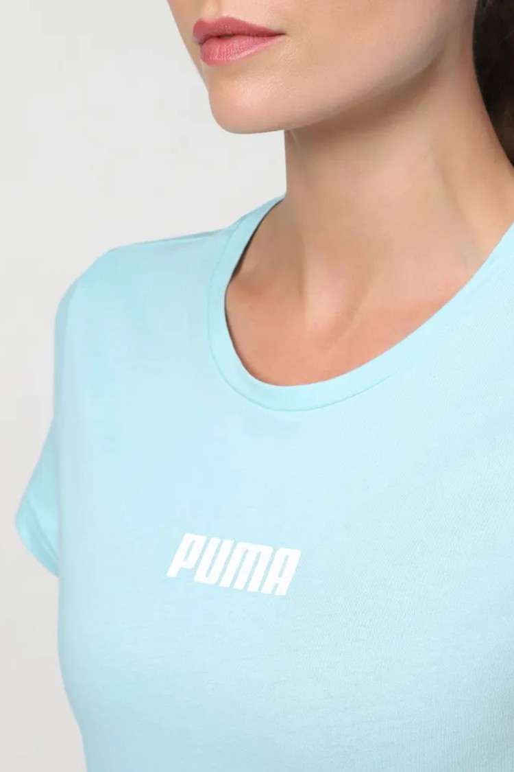 Футболка женская Puma Tape Tee W голубая 67132520 изображение 4