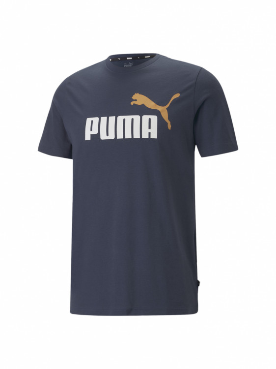 Футболка мужская Puma ESS+ 2 Col Logo Tee синяя 58675915 изображение 2