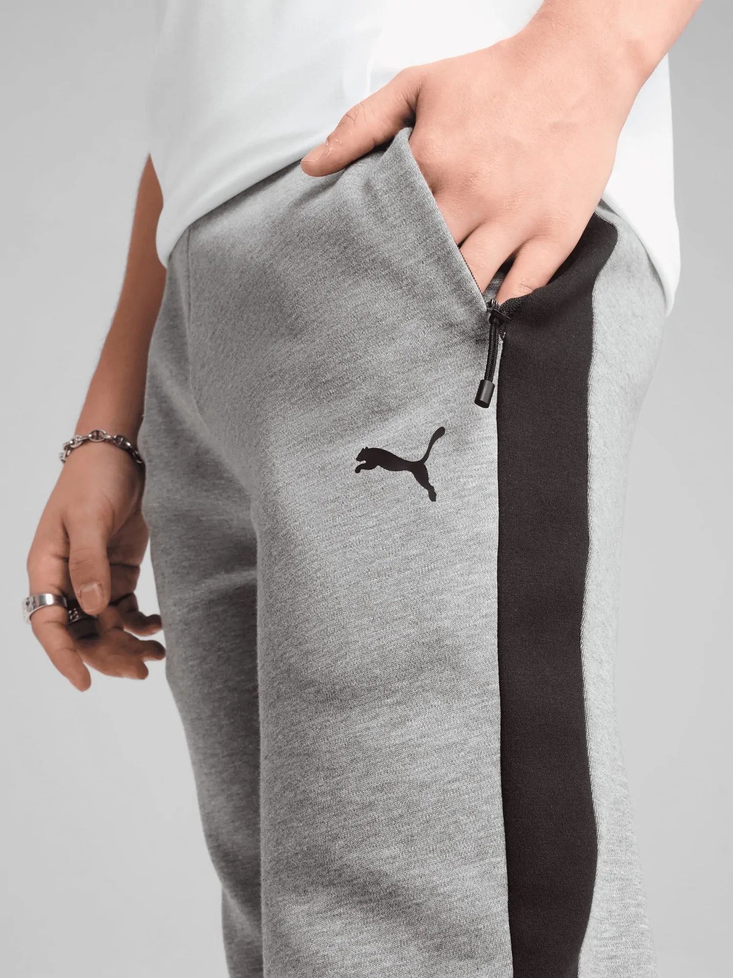 Штани чоловічі Puma EVOSTRIPE CORE Pants сірі 63153303 купити в