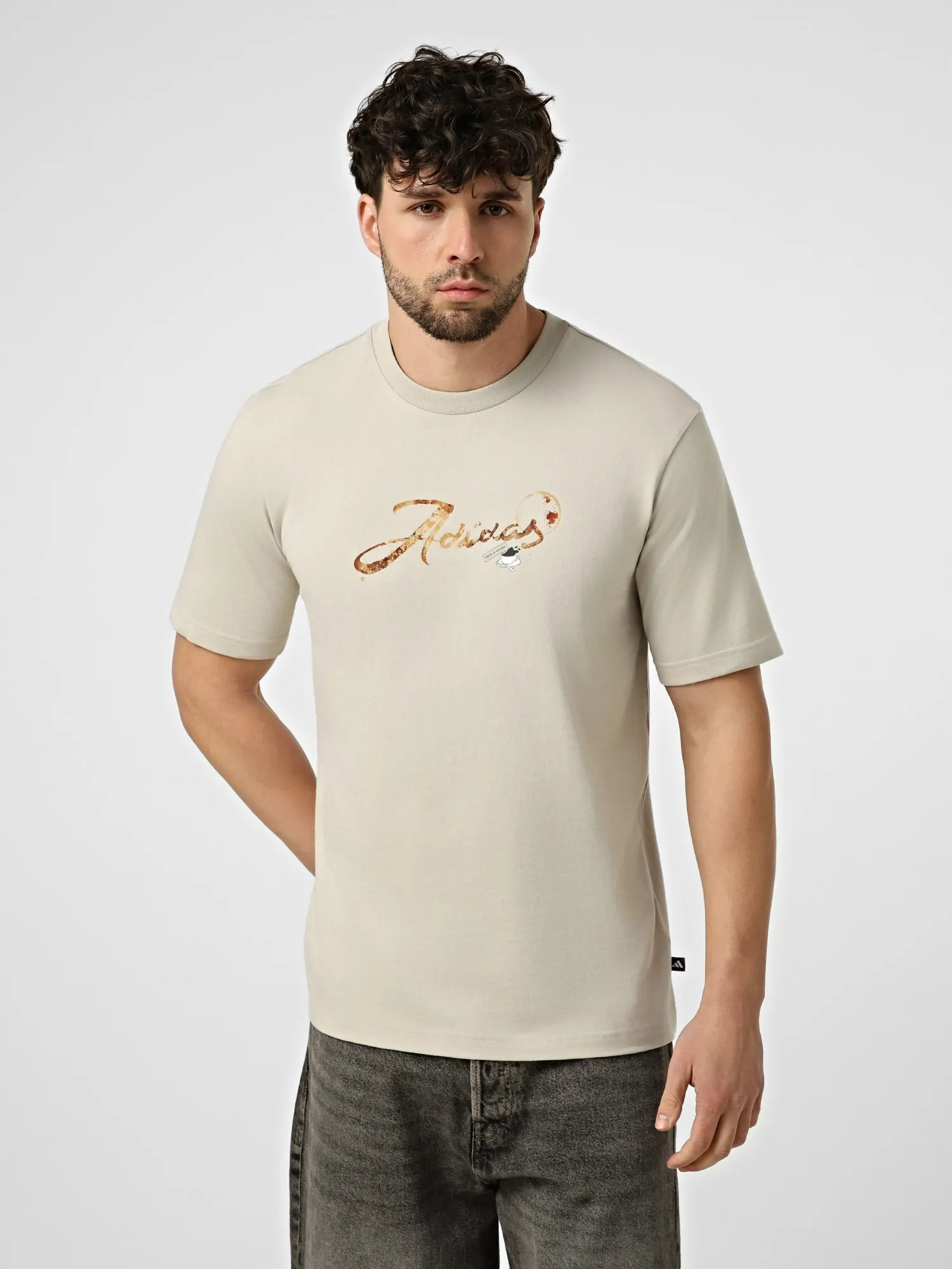 Футболка чоловіча Adidas M CAFE SCRIPT T бежева KB2505 купити в