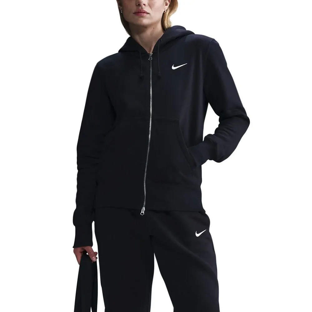 Толстовка женская Nike W NSW PHNX FLC STD FZ HDY черная HJ0995-010