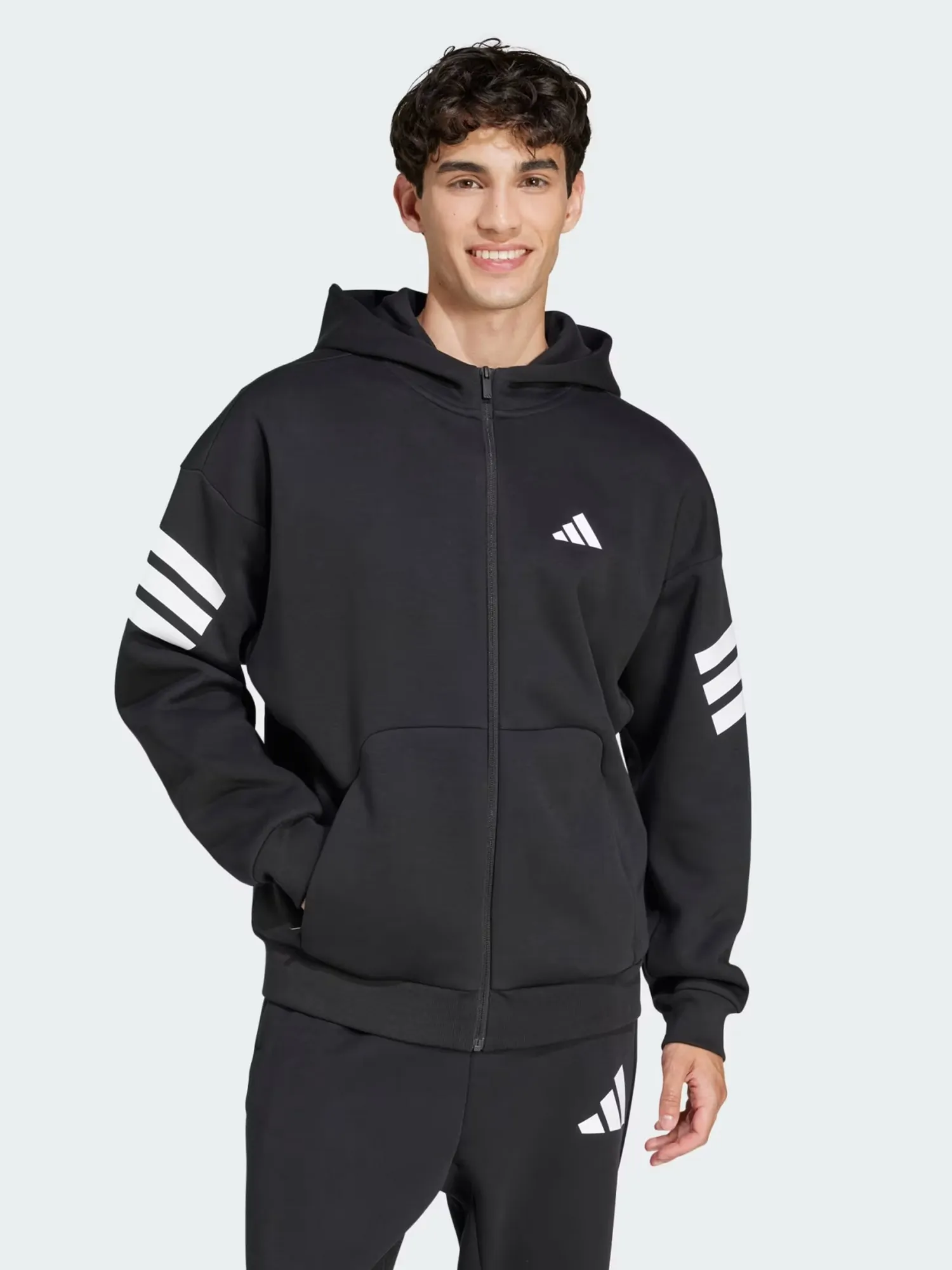 Толстовка мужская Adidas M FI 3S FZ черная JD4827 купить в Киеве в