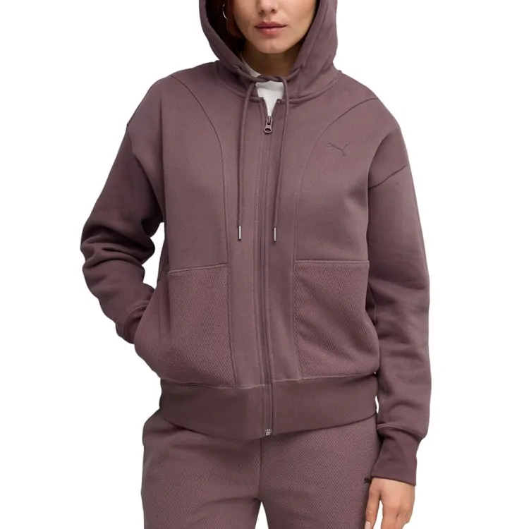 Толстовка женская Puma HER Relaxed Full-Zip Hoodie фиолетовая