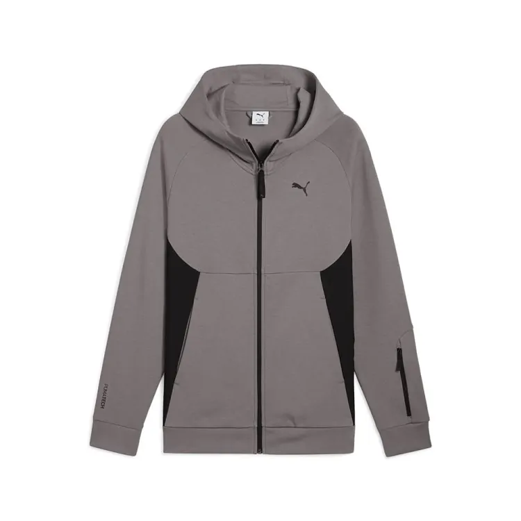 Толстовка мужская Puma TECH Full-Zip Hoodie графитовая 68460579