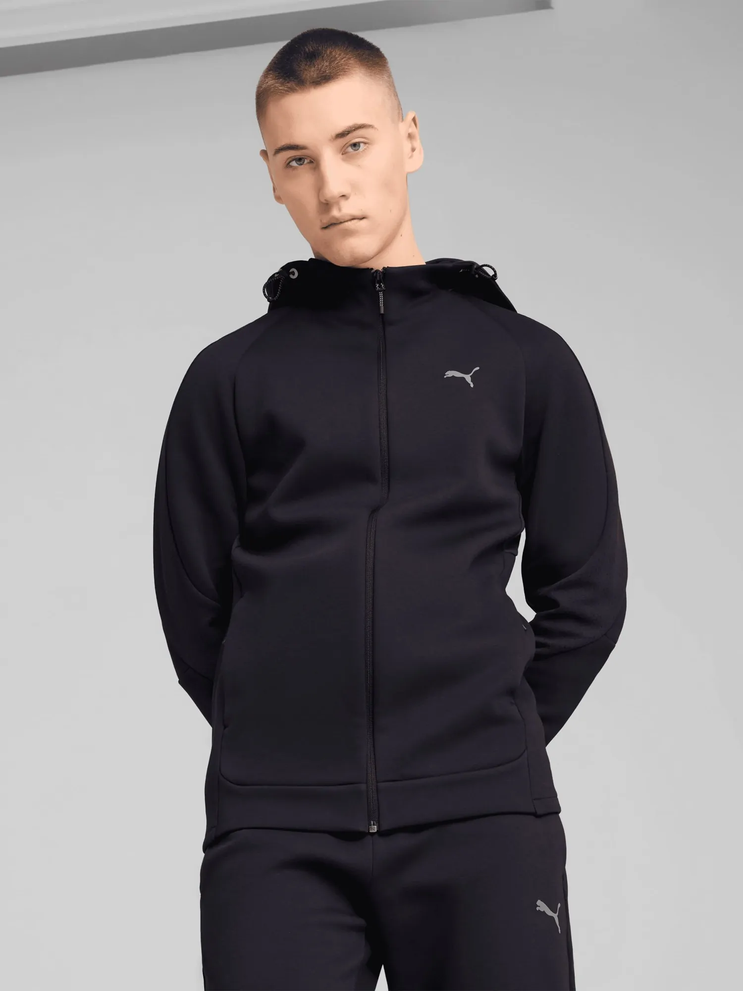 Толстовка мужская Puma EVOSTRIPE Full-Zip Hoodie синяя 68461316