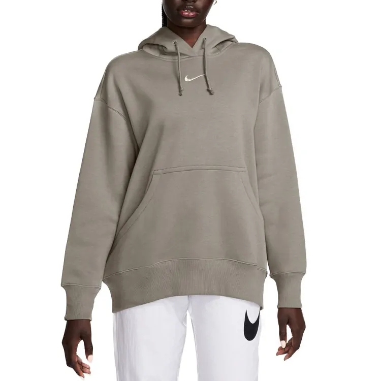 Толстовка жіноча Nike W NSW PHNX FLC OS PO HOODIE сіра DQ5860-009