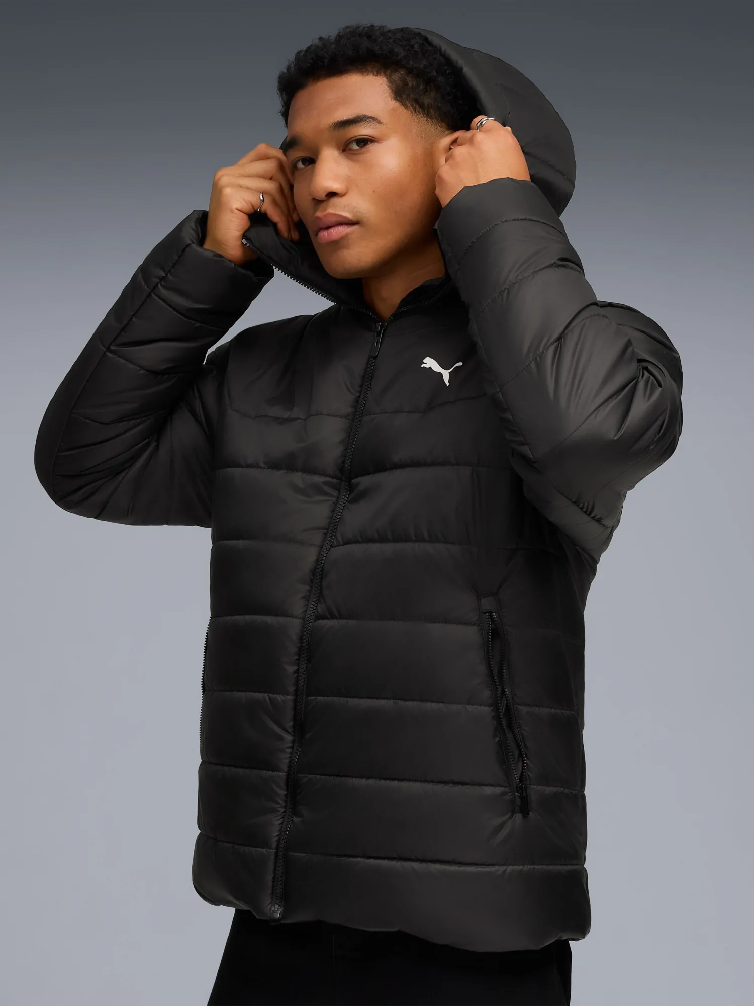 Куртка мужская Puma ESS Hooded Padded Jacket черная 68521101