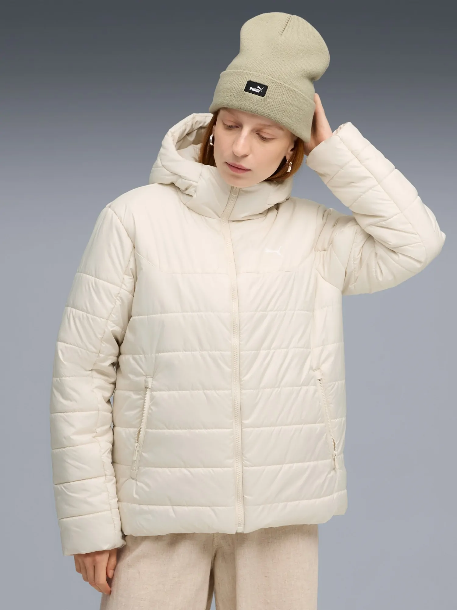 Куртка женская Puma ESS Hooded Padded Jacket молочная 68523187