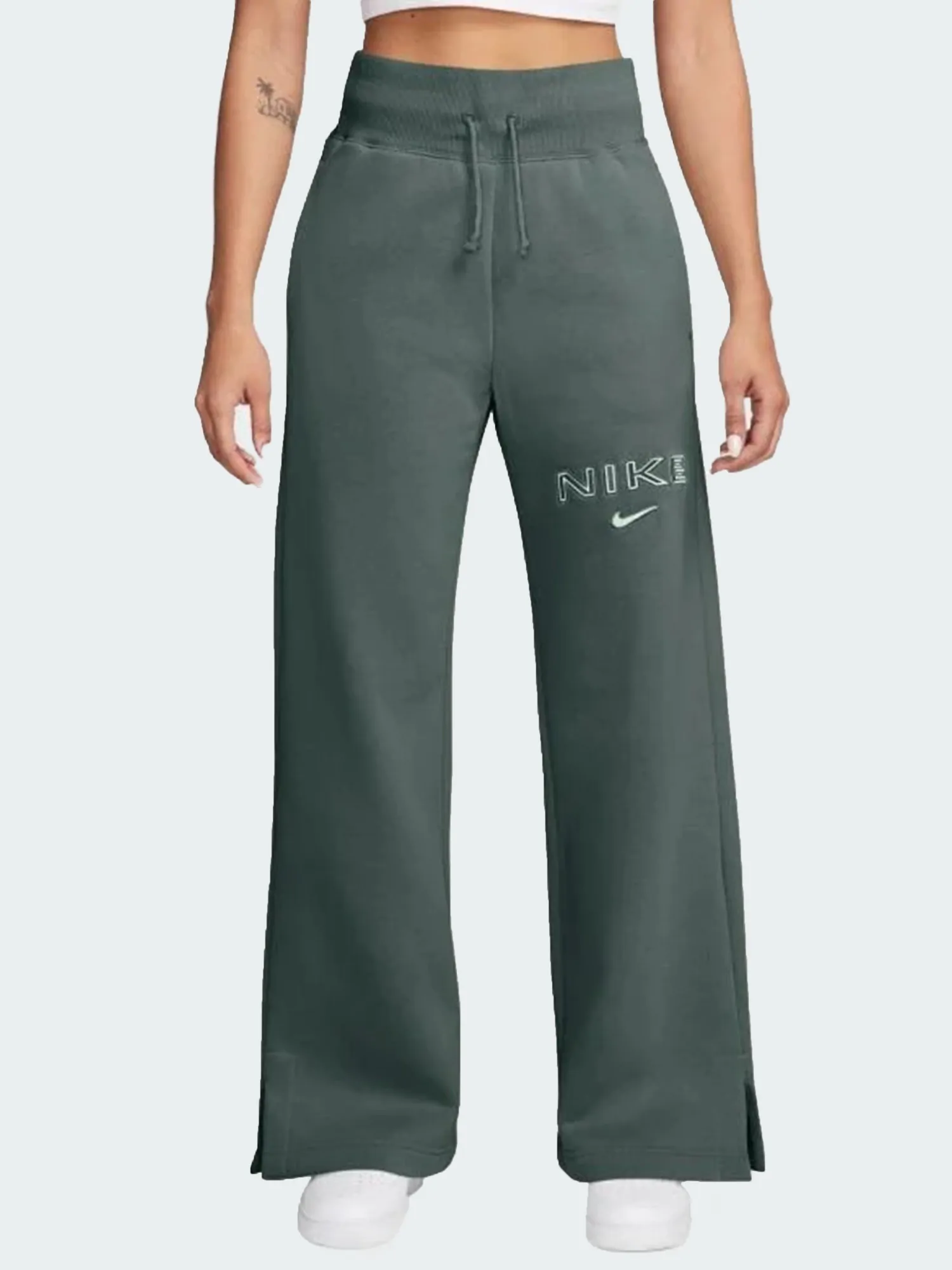 Штани жіночі Nike W NSW PHNX FLC HR LOGO PNT WDE зелені FV7684-338