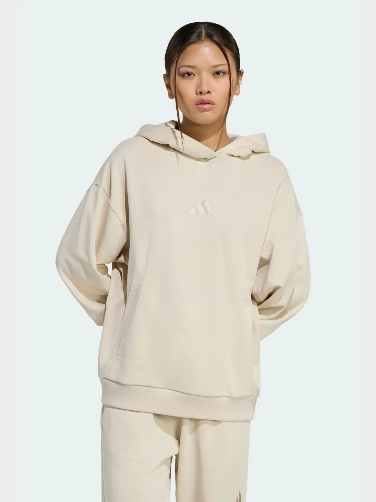 みゆきっち　ベージュ Толстовка женская Adidas W ALL SZN FT HD бежевая JY7784 купить в