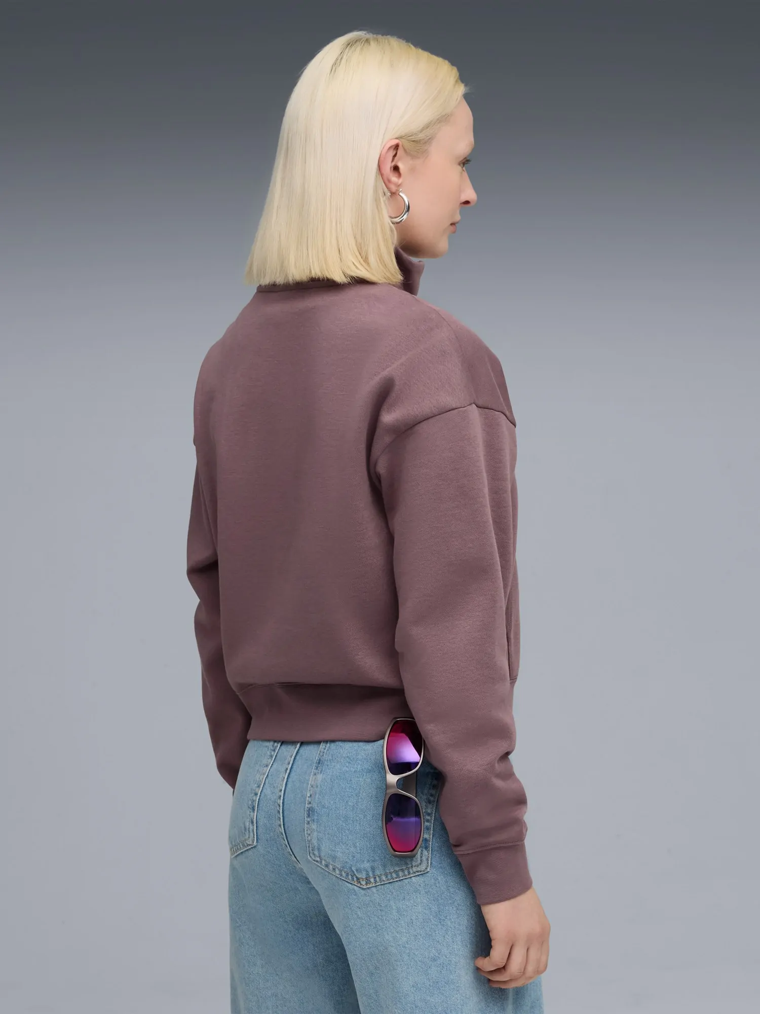 Толстовка женская Puma CLASS Half-Zip Crew фиолетовая 68813888