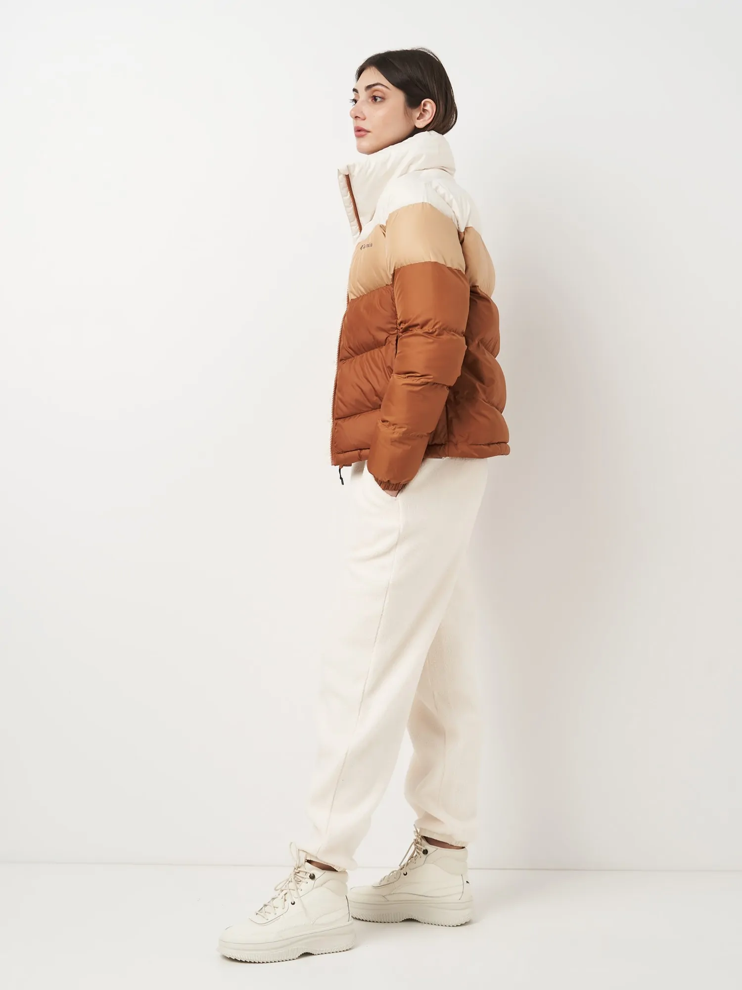 Куртка женская Columbia Puffect™ II Colorblock Jacket коричневая