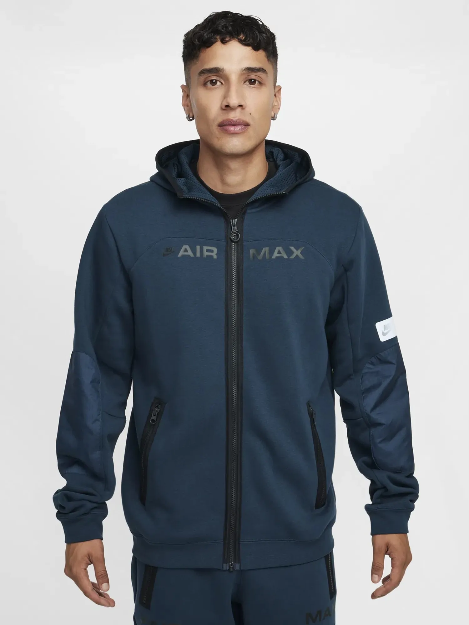 HJ Толстовка мужская Nike M NSW AIR MAX FLC FZ HOODIE синяя HJ0855
