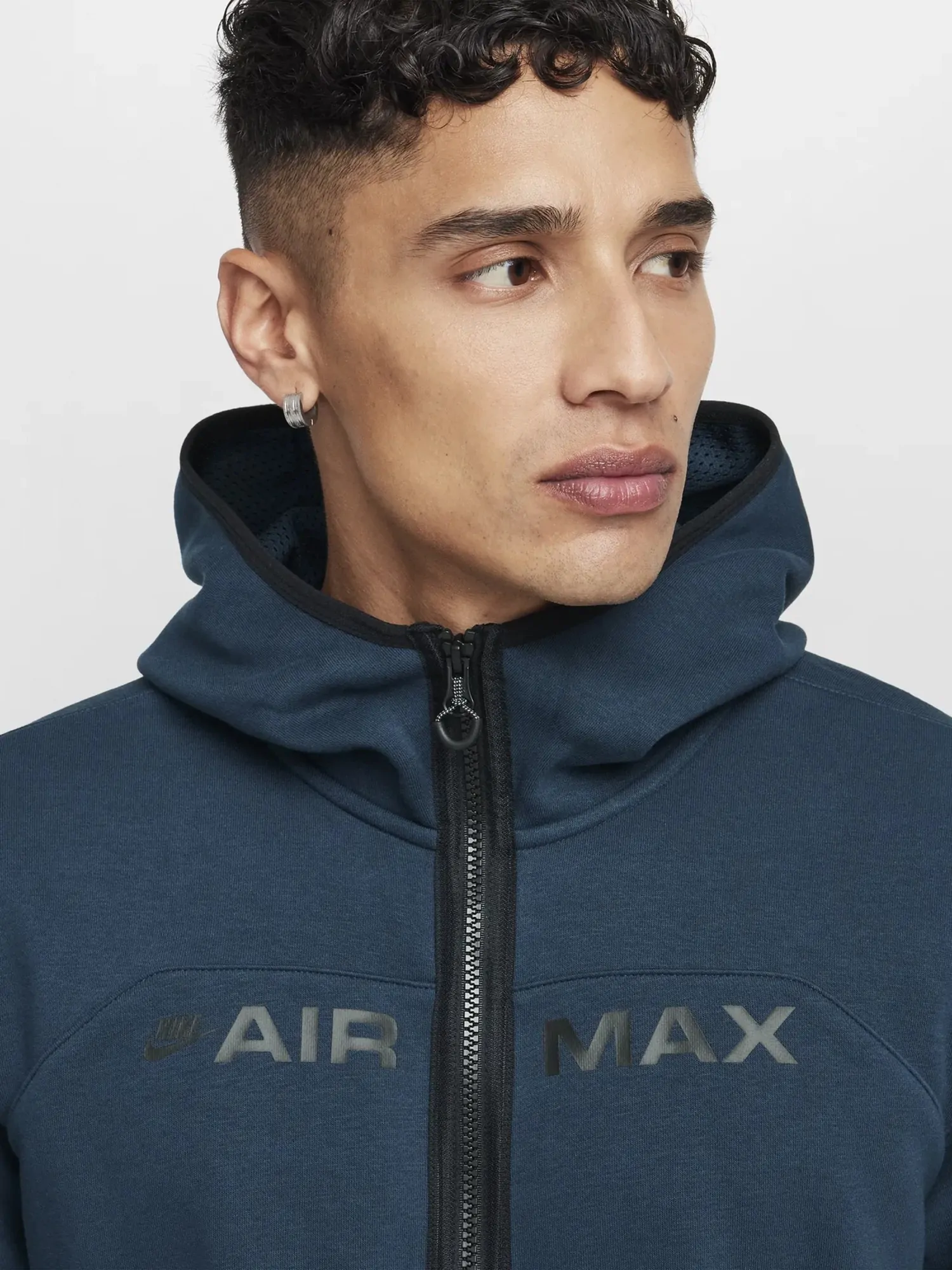 HJ Толстовка мужская Nike M NSW AIR MAX FLC FZ HOODIE синяя HJ0855