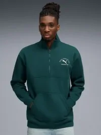 Толстовка мужская Puma CLASS Half Zip Sweater зеленая 68825275