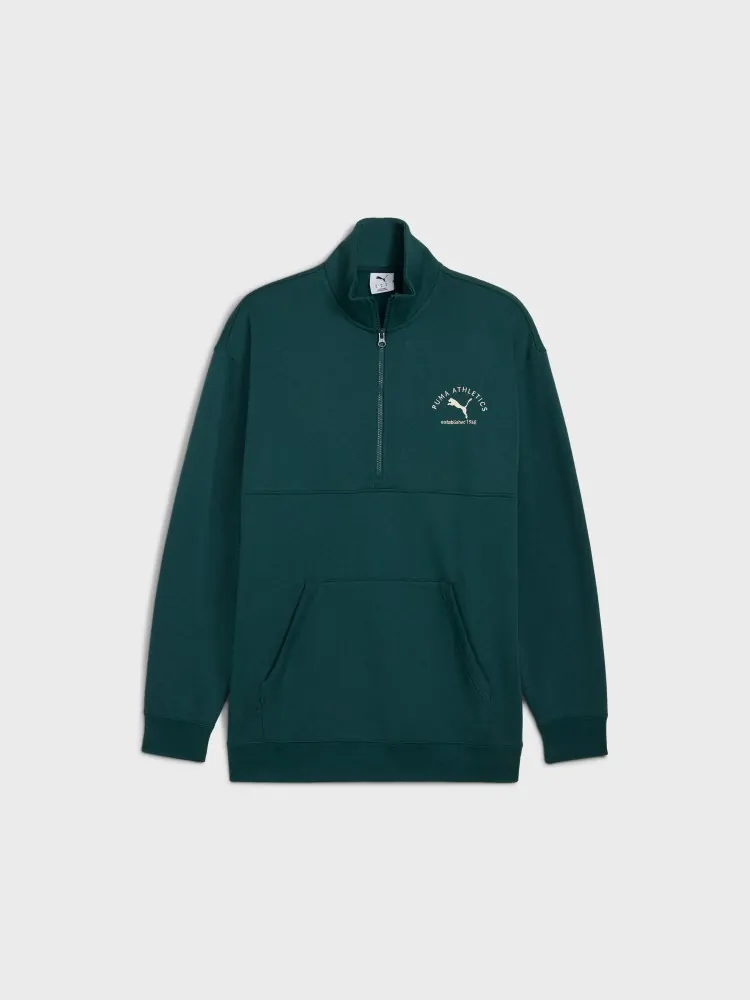 Толстовка мужская Puma CLASS Half Zip Sweater зеленая 68825275