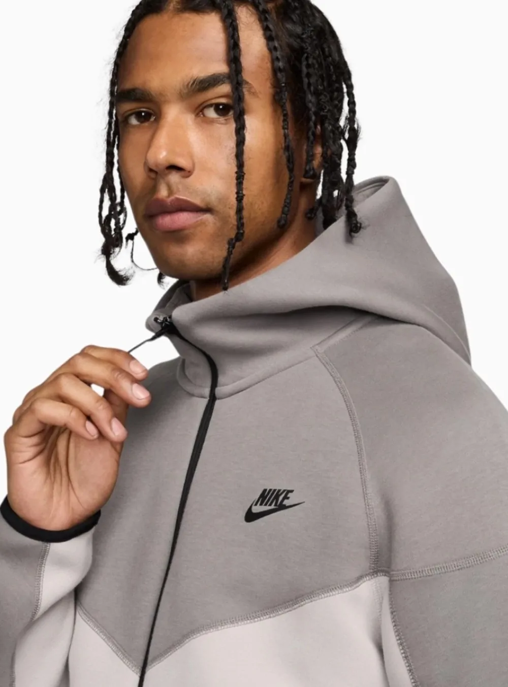Толстовка чоловіча Nike M NK TCH FLC FZ WR HOODIE сіра FB7921-014