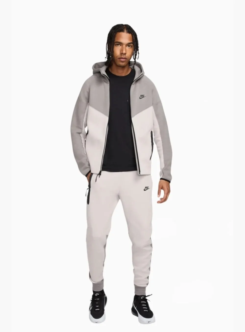 Толстовка чоловіча Nike M NK TCH FLC FZ WR HOODIE сіра FB7921-014