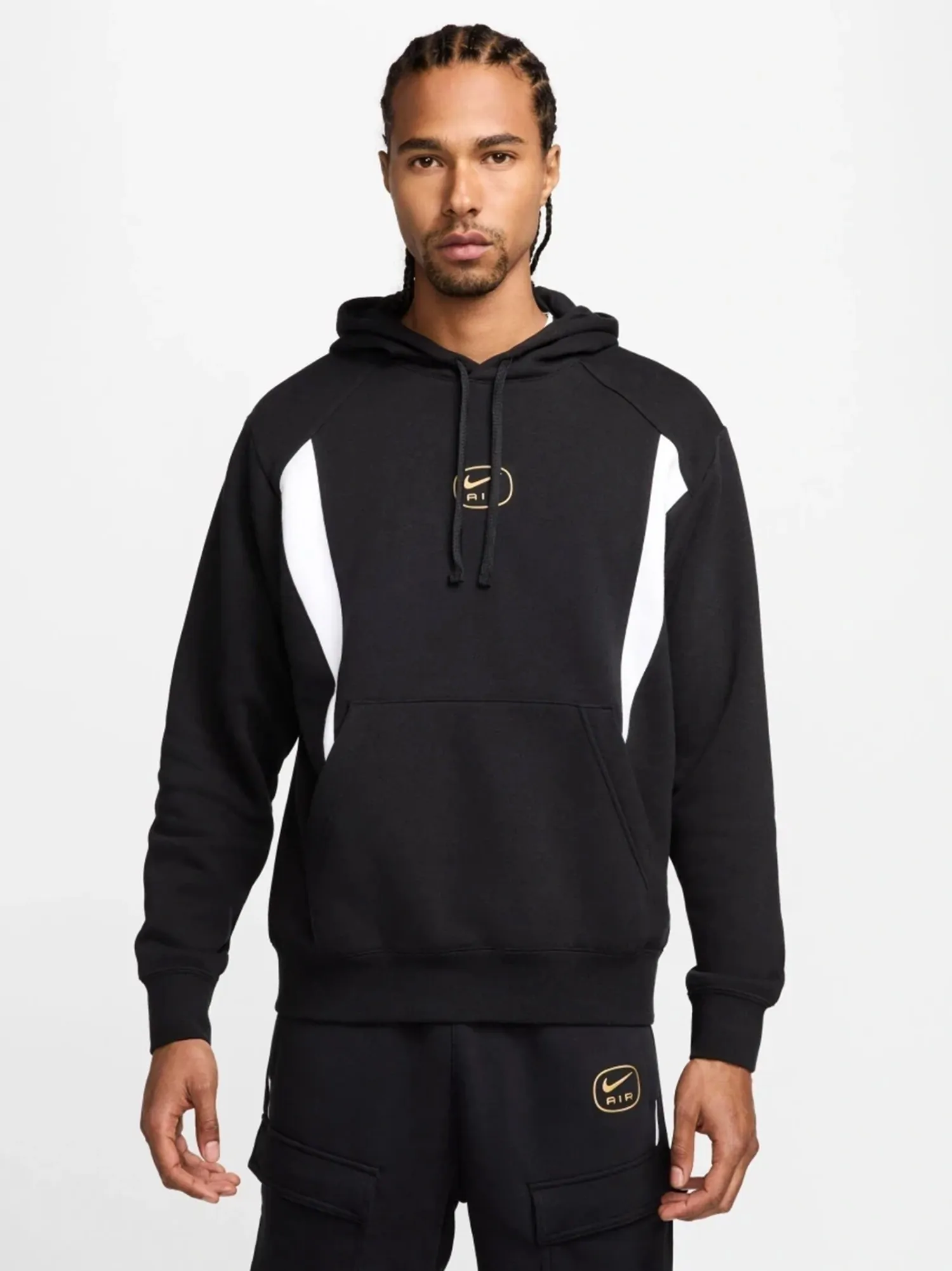 Толстовка мужская Nike M NSW SW AIR PO HOODY FLC BB черная HM0175