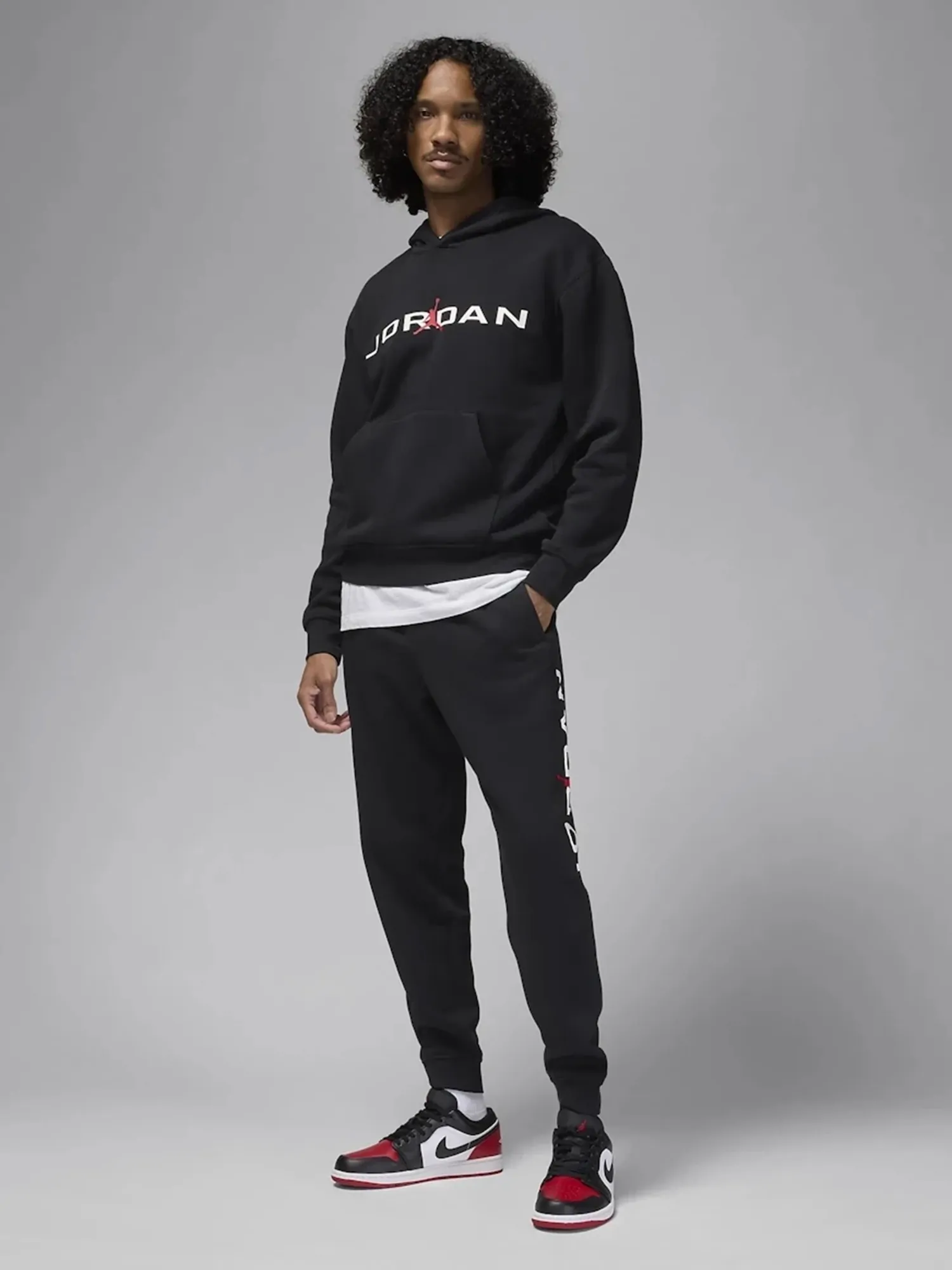 Толстовка мужская Nike M J ESS JD AIR STRCH FLC HDY черная HQ4643