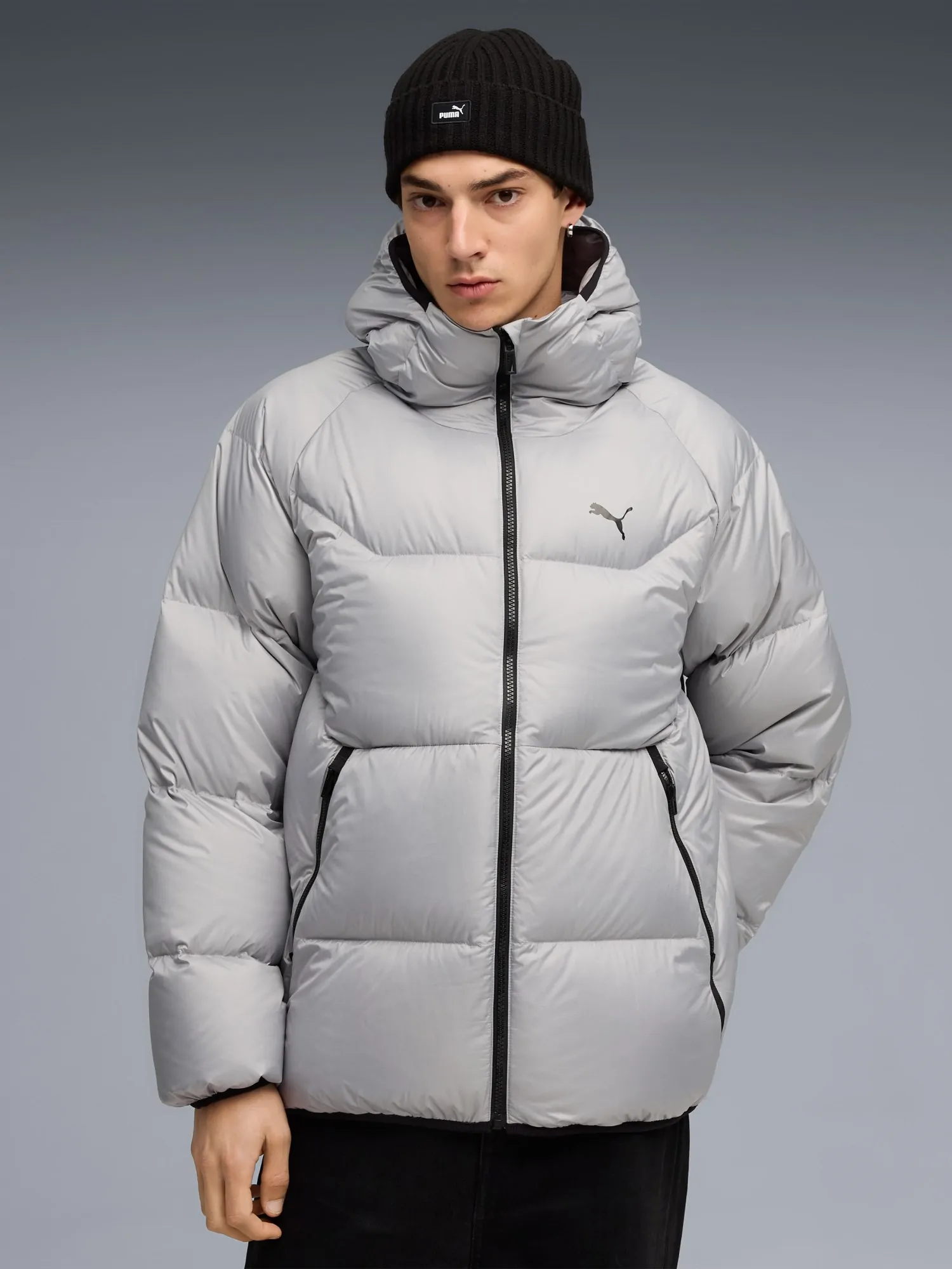 Куртка мужская Puma Hooded Down Puffer Jacket серая 68838263